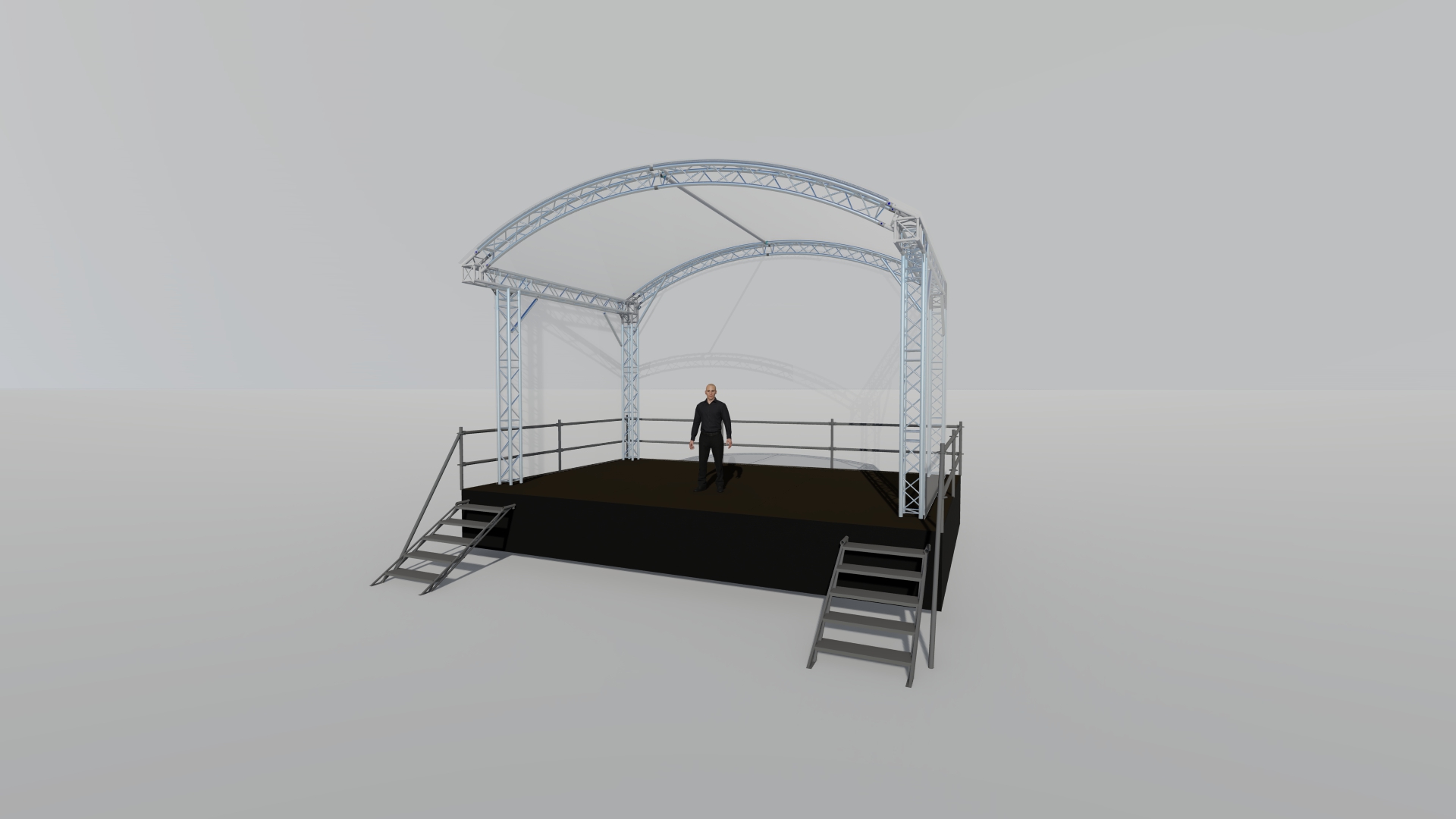 Stage system with the ARC ROOF roof