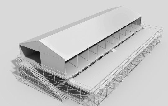 VIP audience pavilion with platform