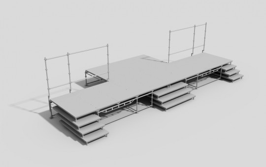 Platform with frames for advertising